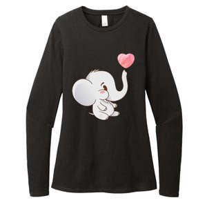 Baby Cute Elephant Womens CVC Long Sleeve Shirt