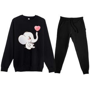 Baby Cute Elephant Premium Crewneck Sweatsuit Set