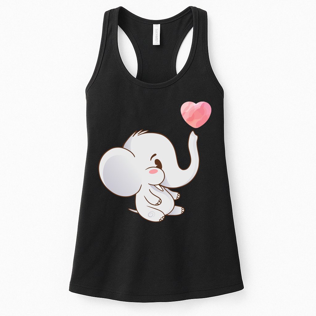 Baby Cute Elephant Womens Tank Top