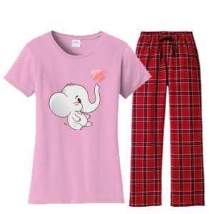 Baby Cute Elephant Women's Flannel Pajama Set