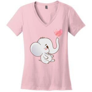 Baby Cute Elephant Women's V-Neck T-Shirt