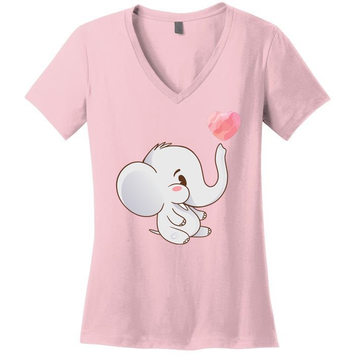 Baby Cute Elephant Women's V-Neck T-Shirt