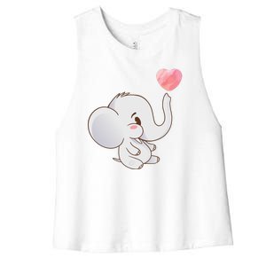 Baby Cute Elephant Women's Racerback Cropped Tank