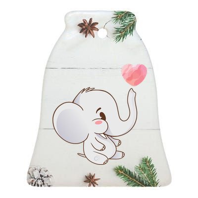 Baby Cute Elephant Ceramic Bell Ornament