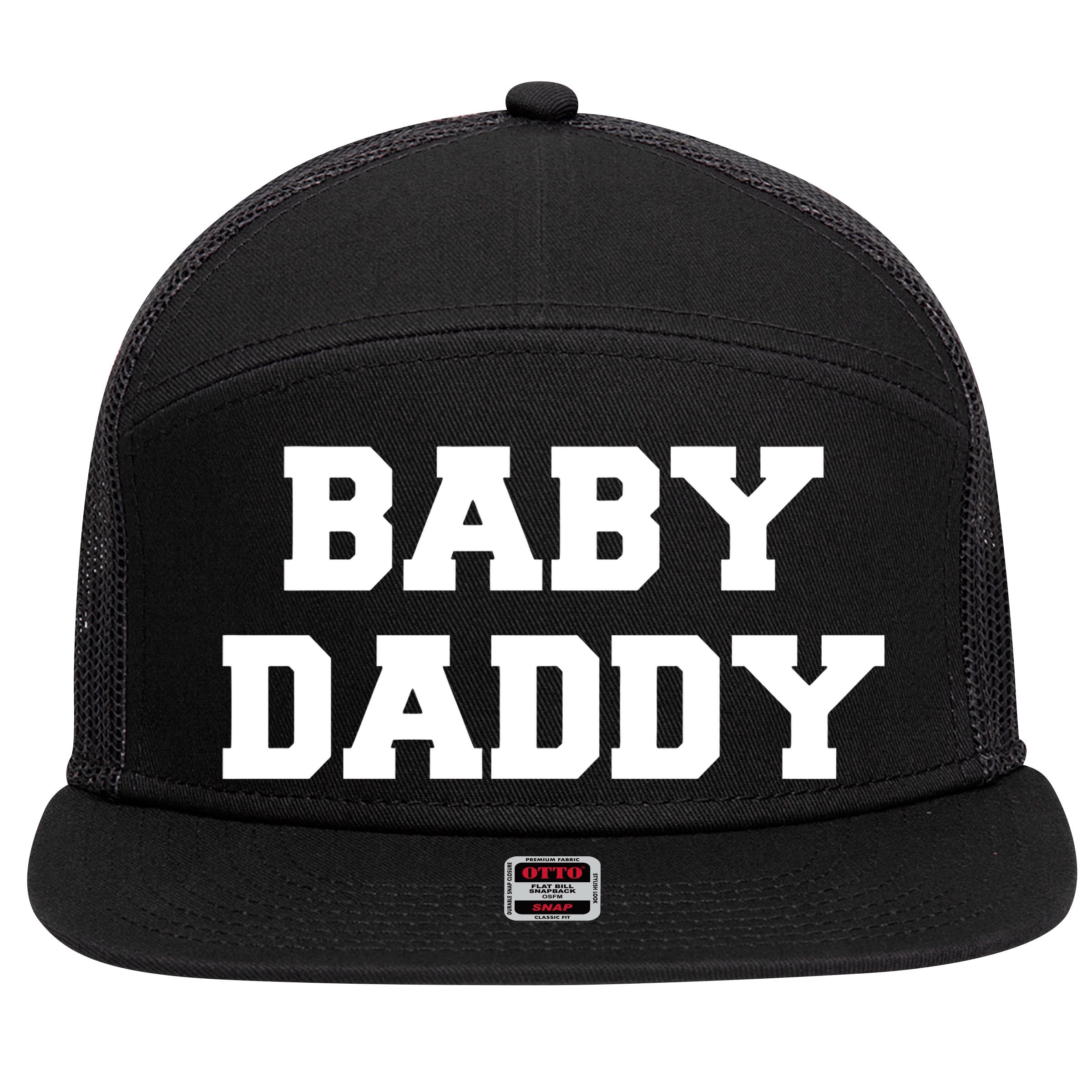 Baby Daddy New Father 7 Panel Mesh Trucker Snapback Hat