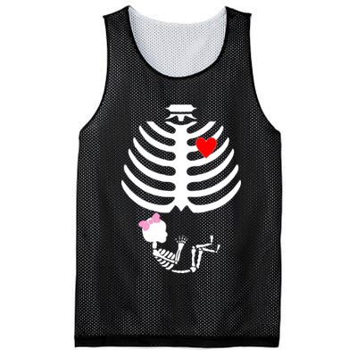 Baby Girl Skeleton Pregnancy Love Halloween Mesh Reversible Basketball Jersey Tank