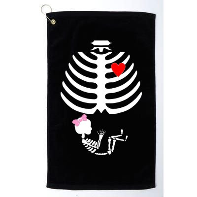 Baby Girl Skeleton Pregnancy Love Halloween Golf Towel