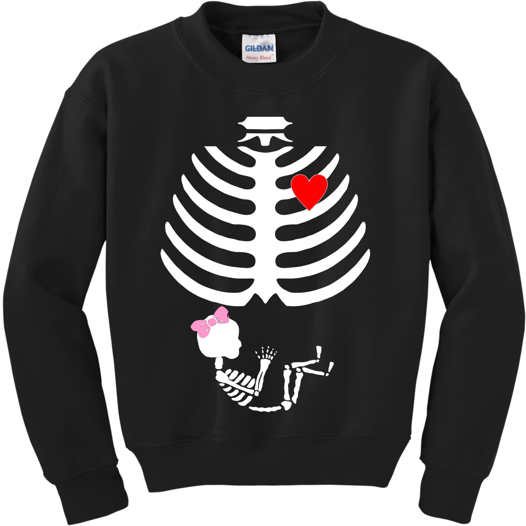 Baby Girl Skeleton Pregnancy Love Halloween Kids Sweatshirt