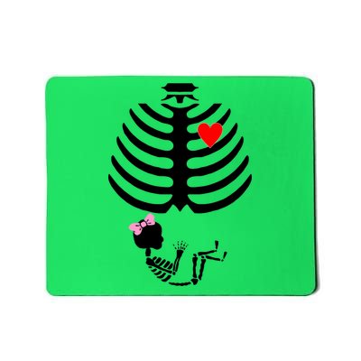 Baby Girl Skeleton Pregnancy Love Halloween Mousepad