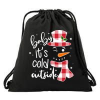 Baby It's Cold Outside Snowman Drawstring Bag