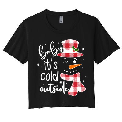 Baby It's Cold Outside Snowman Crop Top