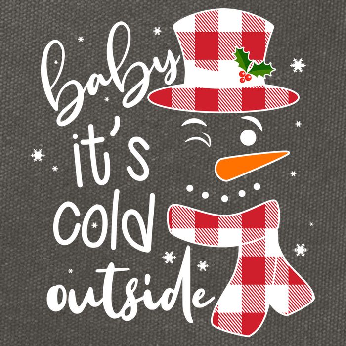 Baby It's Cold Outside Snowman Cotton Canvas Backpack