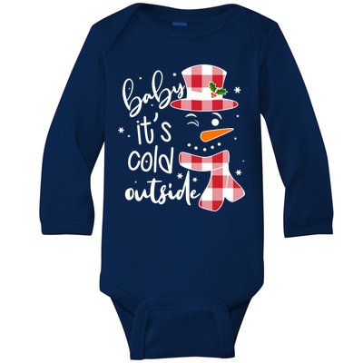 Baby It's Cold Outside Snowman Baby Long Sleeve Bodysuit