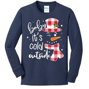 Baby It's Cold Outside Snowman Kids Long Sleeve Shirt