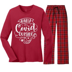 Baby It's Covid Outside Women's Long Sleeve Flannel Pajama Set 