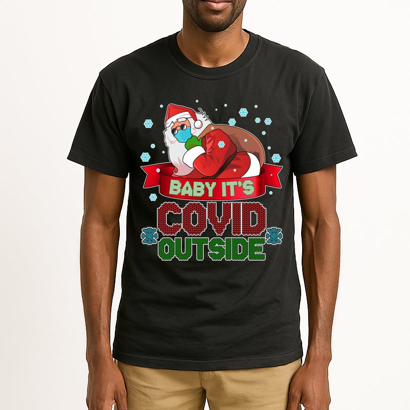 Baby It's Covid Outside Funny Christmas Tall T-Shirt