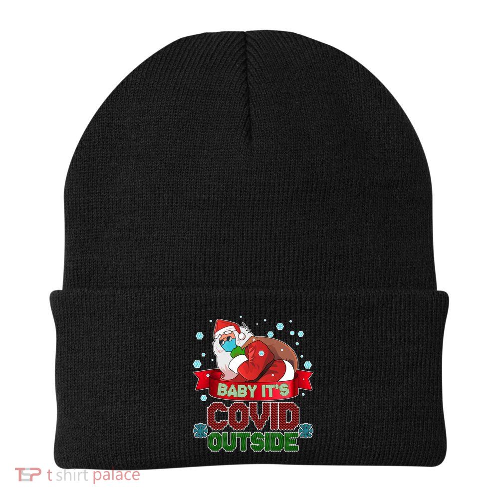 Baby It's Covid Outside Funny Christmas Beanie