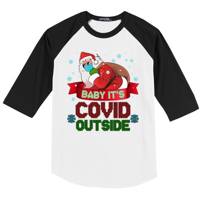 Baby It's Covid Outside Funny Christmas Baseball Sleeve Shirt