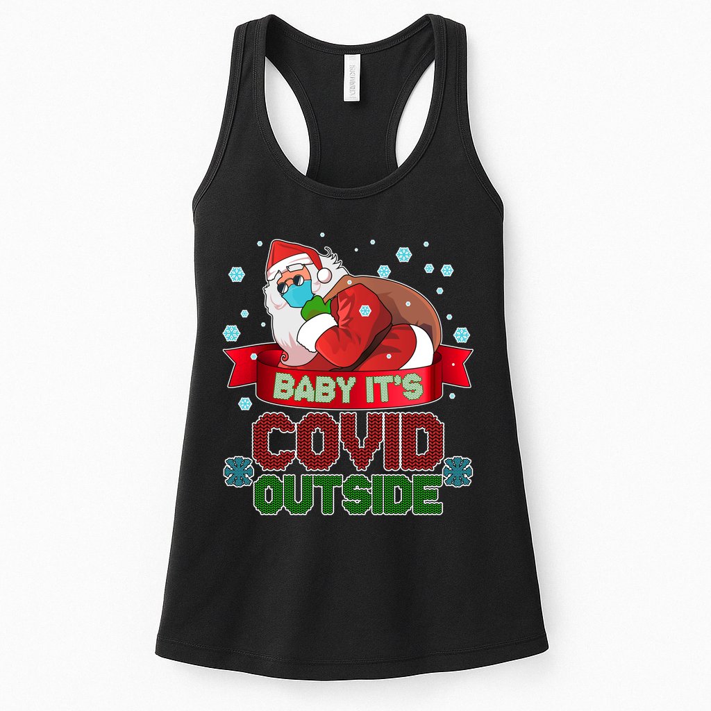 Baby It's Covid Outside Funny Christmas Womens Tank Top