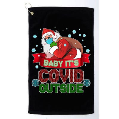 Baby It's Covid Outside Funny Christmas Golf Towel