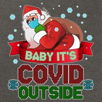 Baby It's Covid Outside Funny Christmas Cotton Canvas Backpack