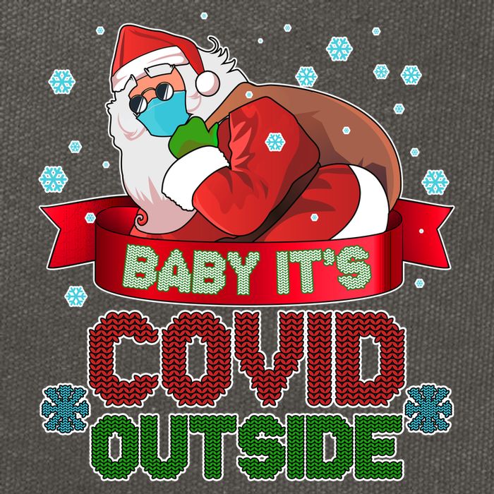 Baby It's Covid Outside Funny Christmas Cotton Canvas Backpack