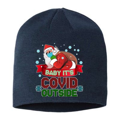 Baby It's Covid Outside Funny Christmas Sustainable Beanie