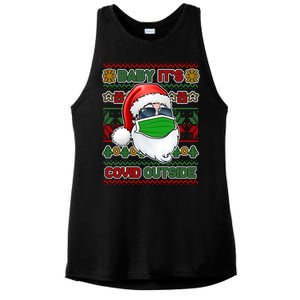 Baby It's Covid Outside Santa Ugly Christmas Sweater Ladies PosiCharge Tri-Blend Wicking Tank