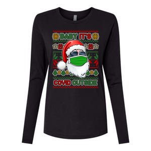 Baby It's Covid Outside Santa Ugly Christmas Sweater Womens Cotton Relaxed Long Sleeve T-Shirt