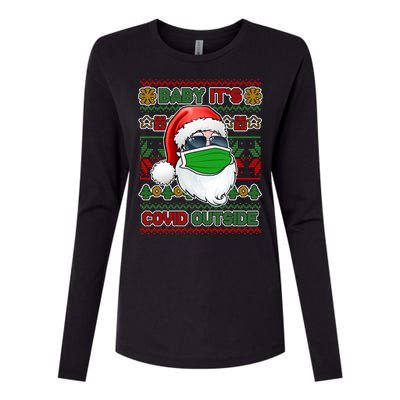 Baby It's Covid Outside Santa Ugly Christmas Sweater Womens Cotton Relaxed Long Sleeve T-Shirt