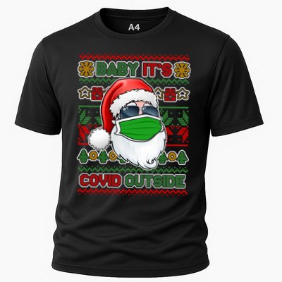 Baby It's Covid Outside Santa Ugly Christmas Sweater Performance Shirt