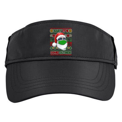 Baby It's Covid Outside Santa Ugly Christmas Sweater Adult Drive Performance Visor