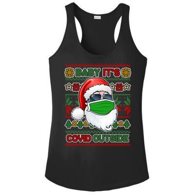 Baby It's Covid Outside Santa Ugly Christmas Sweater Ladies PosiCharge Competitor Racerback Tank