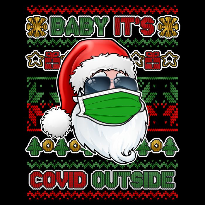 Baby It's Covid Outside Santa Ugly Christmas Sweater Poster