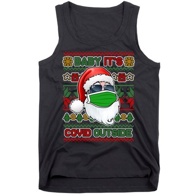 Baby It's Covid Outside Santa Ugly Christmas Sweater Tank Top