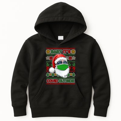 Baby It's Covid Outside Santa Ugly Christmas Sweater Kids Hoodie