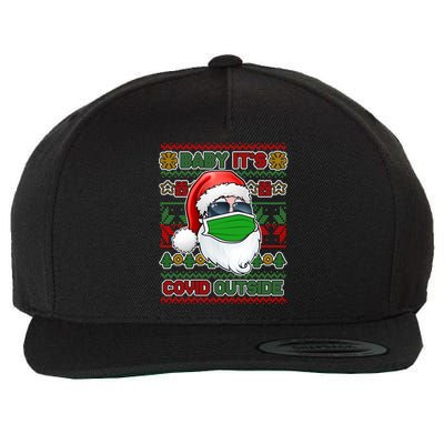 Baby It's Covid Outside Santa Ugly Christmas Sweater Wool Snapback Cap