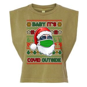 Baby It's Covid Outside Santa Ugly Christmas Sweater Garment-Dyed Women's Muscle Tee