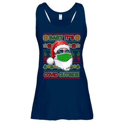 Baby It's Covid Outside Santa Ugly Christmas Sweater Ladies Essential Flowy Tank