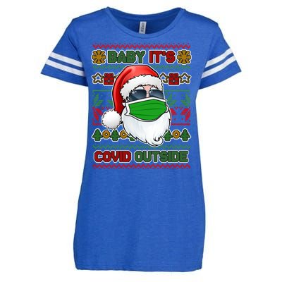 Baby It's Covid Outside Santa Ugly Christmas Sweater Enza Ladies Jersey Football T-Shirt