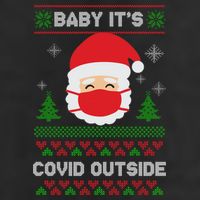 Baby It's COVID Outside Ugly Christmas Sweater 7 Panel Mesh Trucker Snapback Hat