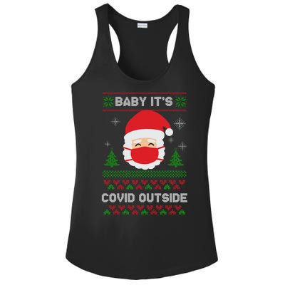 Baby It's COVID Outside Ugly Christmas Sweater Ladies PosiCharge Competitor Racerback Tank