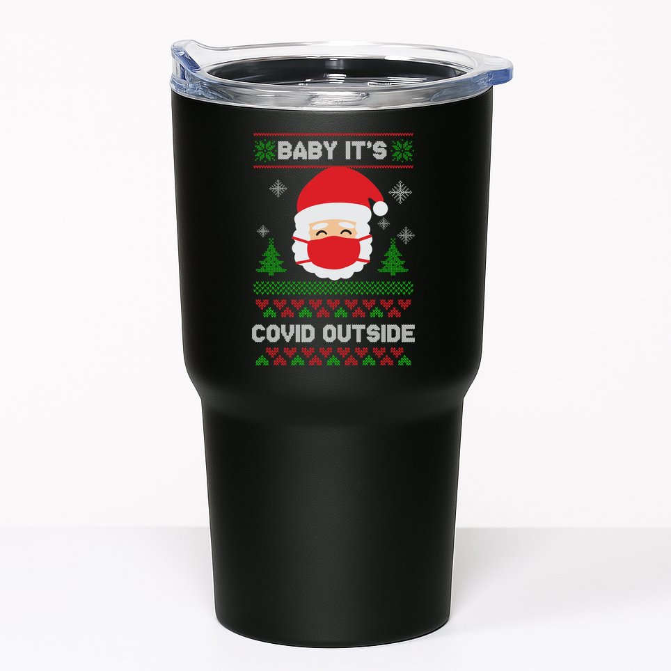 Baby It's COVID Outside Ugly Christmas Sweater Tumbler