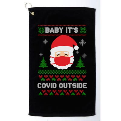Baby It's COVID Outside Ugly Christmas Sweater Golf Towel