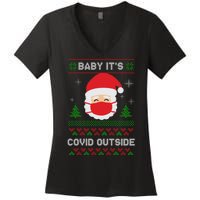 Baby It's COVID Outside Ugly Christmas Sweater Women's V-Neck T-Shirt