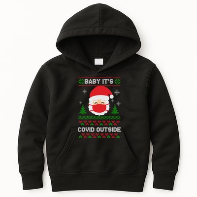 Baby It's COVID Outside Ugly Christmas Sweater Kids Hoodie
