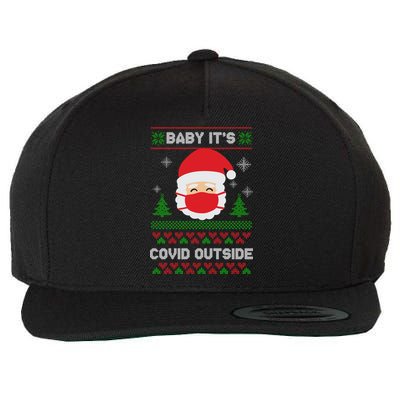 Baby It's COVID Outside Ugly Christmas Sweater Wool Snapback Cap