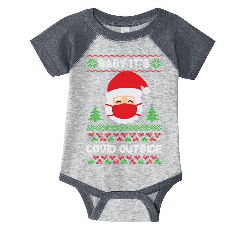 Baby It's COVID Outside Ugly Christmas Sweater Infant Baby Jersey Bodysuit