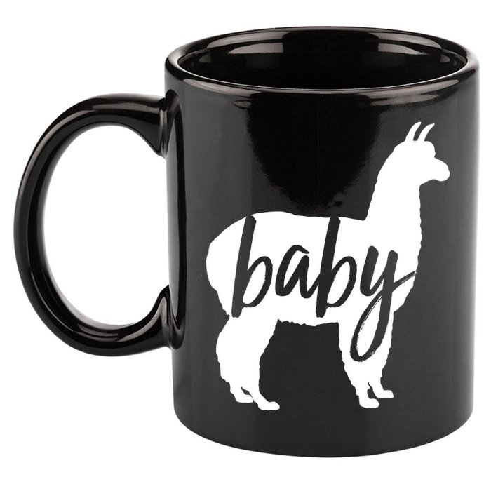 Baby Lama 11oz C Handle Ceramic Mug