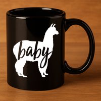 Baby Lama 11oz C Handle Ceramic Mug